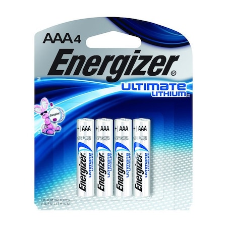 Energizer Energizer Ultimate Lithium AAA Batteries - For Camera, Electronic Device - AAA - 1.5 V DC - 4-/ Pack L92SBP-4